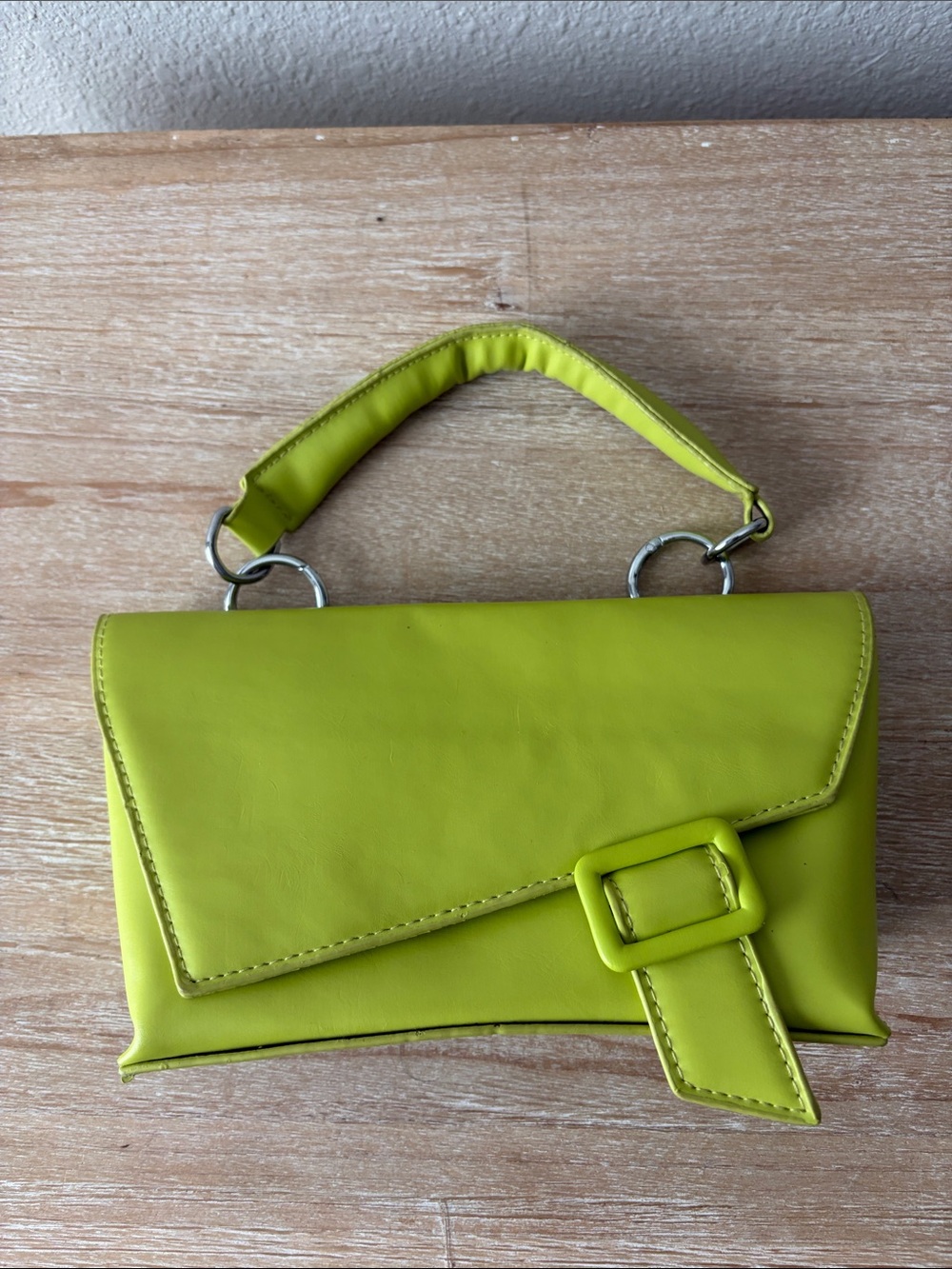Lime Green Women's Top-Handle Clutch Bag